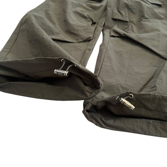 BY.DYLN Cargo Wide Leg Pants Green‎ Small Utility Streetwear Gorpcore Nylon - Picture 3 of 10